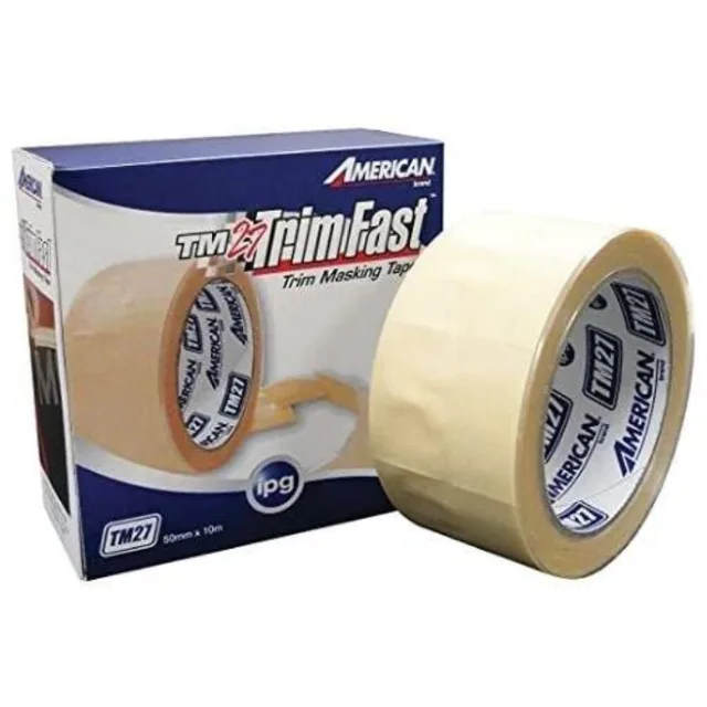 AMERICAN: TRIMSTIK CLEAR TRIM MASKING TAPE (1 ROLL, 50MM X 10M)
