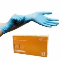 SOL-M: LARGE – BLUE NITRILE TEXTURED GLOVES (100CT) 3.5ML